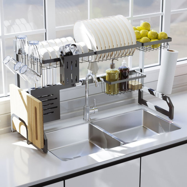 TOOLKISS Stainless Steel Over the Sink Dish Rack & Reviews Wayfair